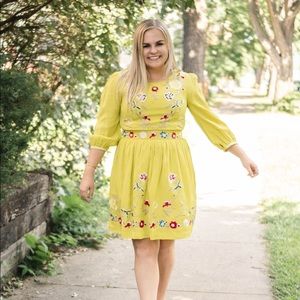 French Connection Floral Embroidered Mini Dress